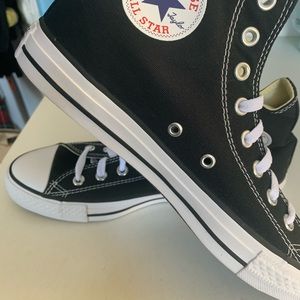 Black high top converse 8 men